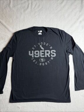 Team Apparel Black 49ERS Long Sleeve Coordinates Graphic Tee